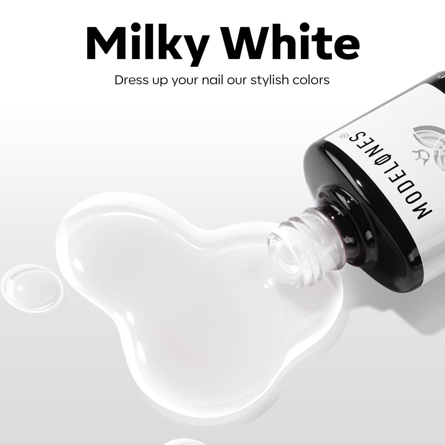 modelones Milky White Gel Nail Polish – Self-Care Manicure Ritual, Toxin-Free Low Odor At-Home Gel Polish for Evening Wind-Down