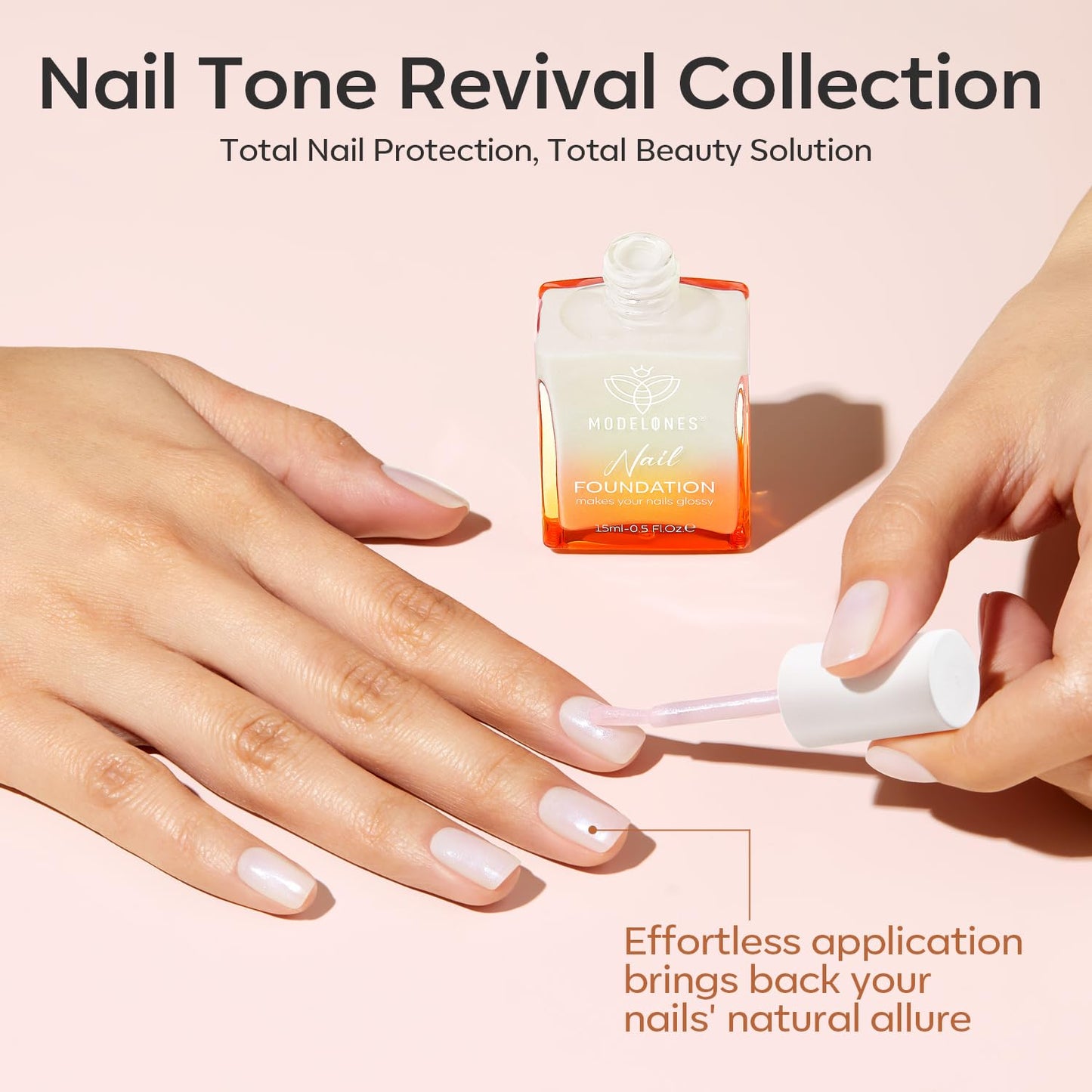 modelones Milky White Nail Strengthener – Birthday Gift Set for Her, Nail Repair Polish with Keratin for Damaged Nails