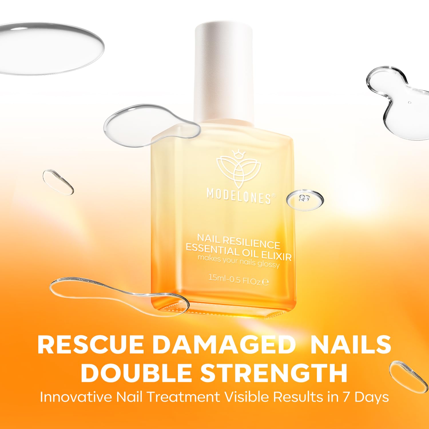 modelones Nail Repair Serum for Weak Brittle Nails – Clean Beauty Self-Care Ritual with Keratin and Jojoba, 15ml