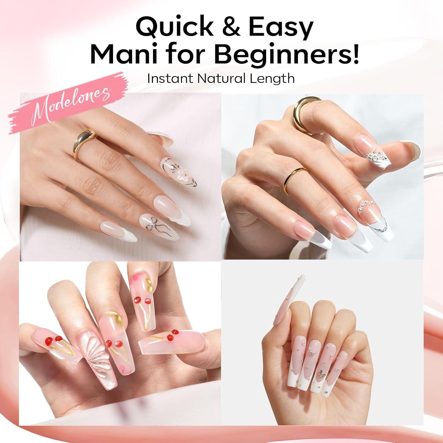 Modelones Poly Gel Nail Kit – Study-Break Practice Kit for Beauty School Students and Trainees