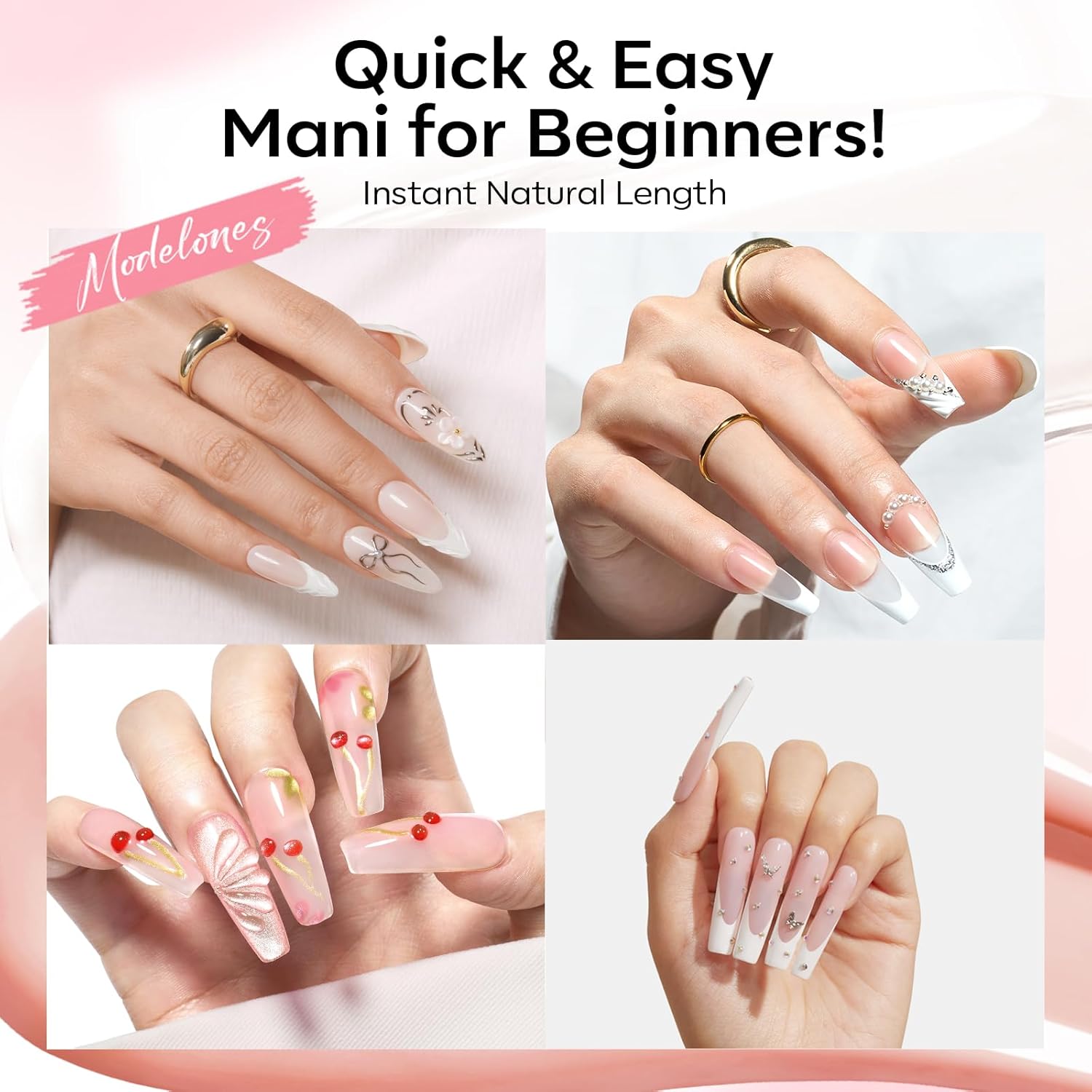 Modelones Poly Gel Nail Kit – Study-Break Practice Kit for Beauty School Students and Trainees
