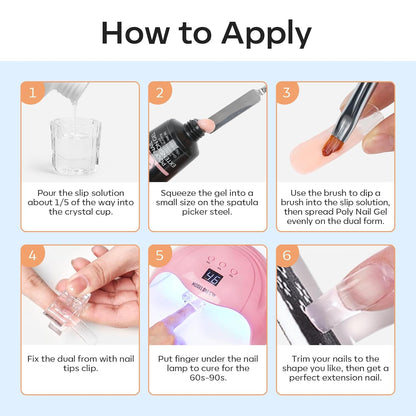 Modelones Poly Gel Slip Solution & Brush Kit – Thoughtful Birthday Gift for Women Who Love DIY Nail Art