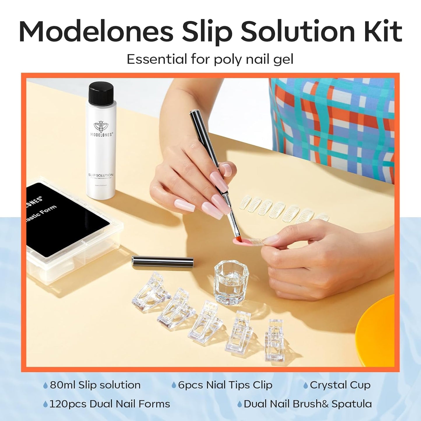 Modelones Poly Gel Slip Solution & Brush Kit – Thoughtful Birthday Gift for Women Who Love DIY Nail Art