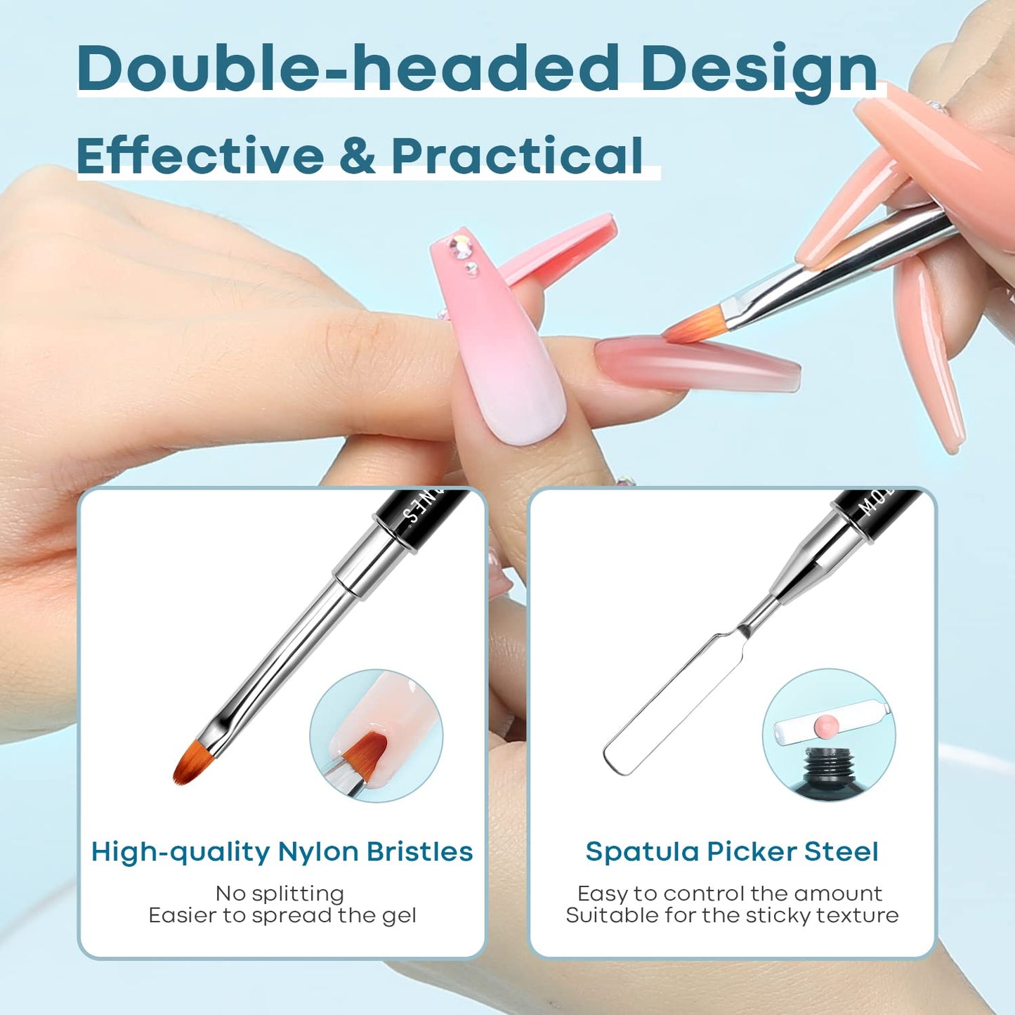Modelones Poly Gel Slip Solution with Pull-Out Stopper – Streamlined Anti-Stick Kit for Less-Is-More Routines