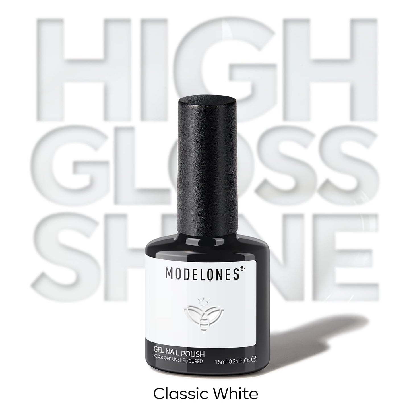 modelones White Gel Nail Polish – Premium At-Home Manicure, High-Pigment Salon Finish 15ml