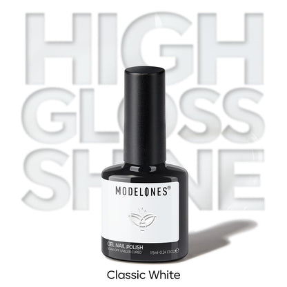 modelones White Gel Nail Polish – Premium At-Home Manicure, High-Pigment Salon Finish 15ml