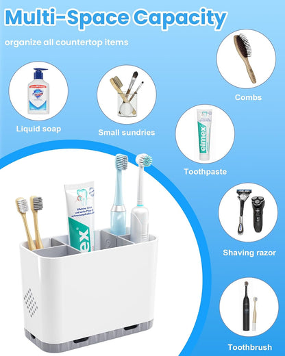 Modernis 5-Slot Toothbrush Station – Style-Forward Wall Mounted Bathroom Accessory for Modern Vanities