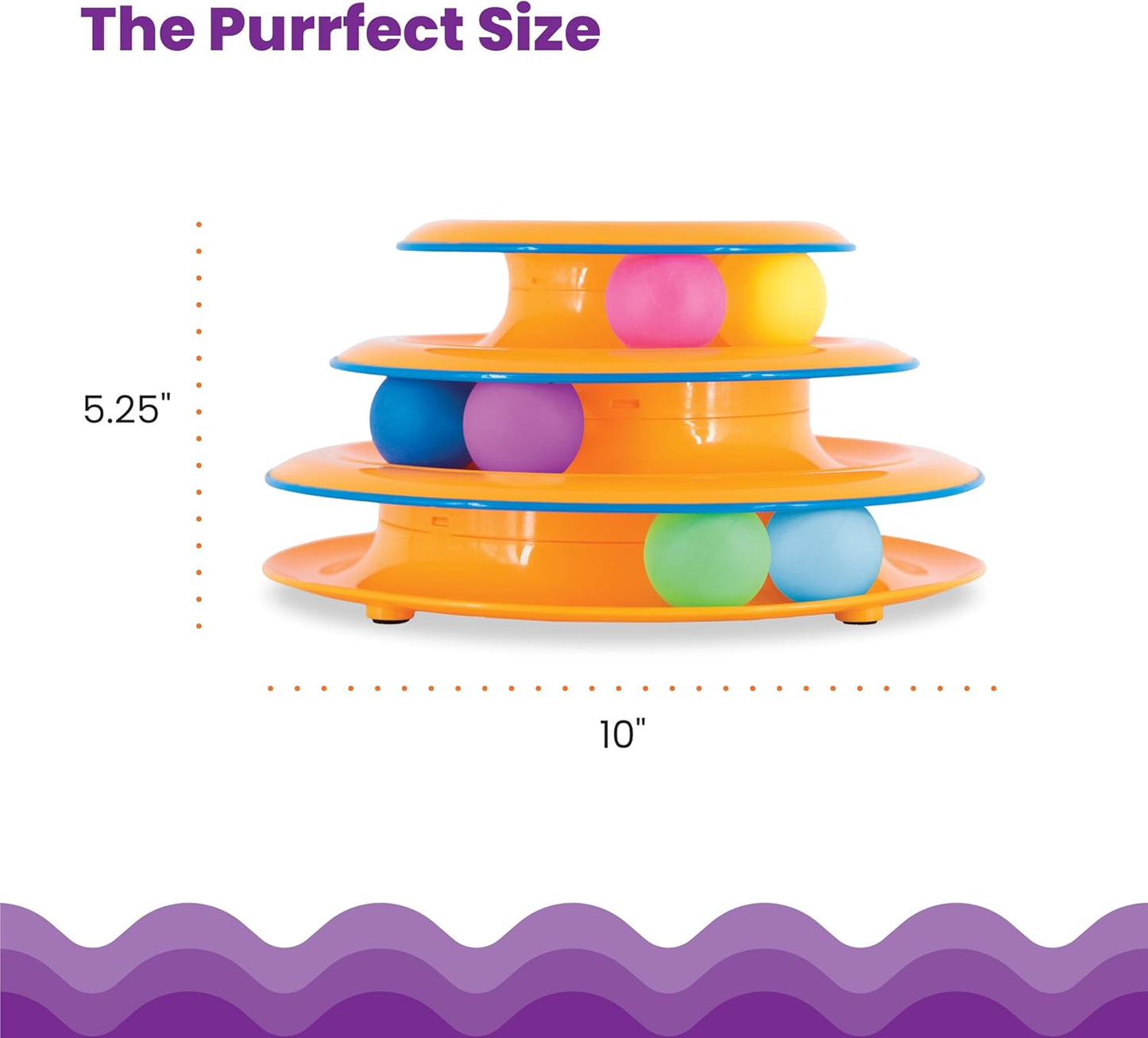 modular compatibility with catstages topper toys (cheese chase, chase meowtain, twist-a-ball, infinity track)