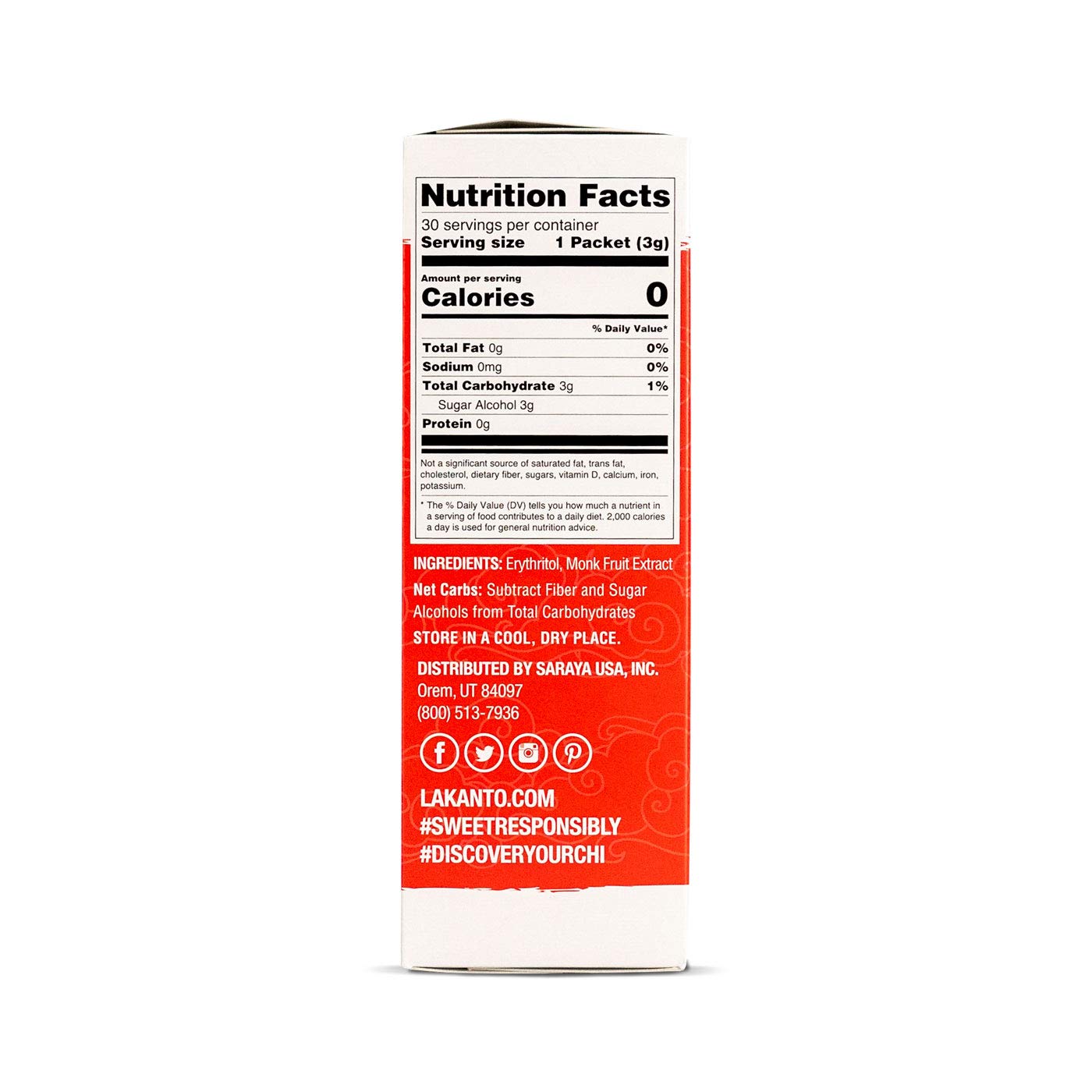 monk fruit extract blended with erythritol to approximate 1:1 sugar sweetness and volume
