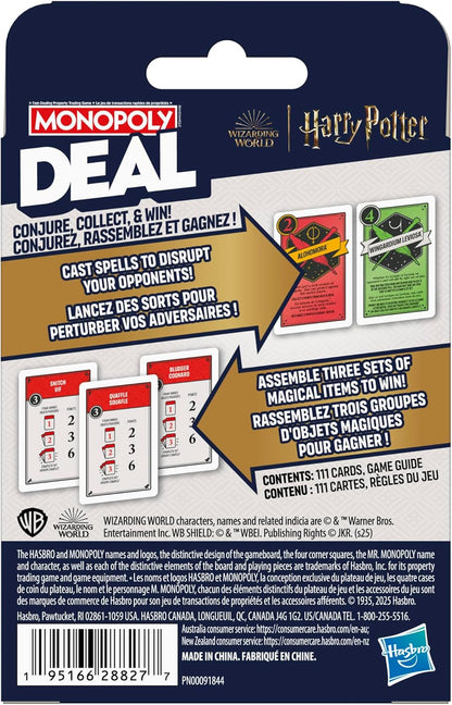 Monopoly Deal Harry Potter Card Game – Magical Birthday Gift for Mom, Her, and Collectors Who Love Quick Strategy
