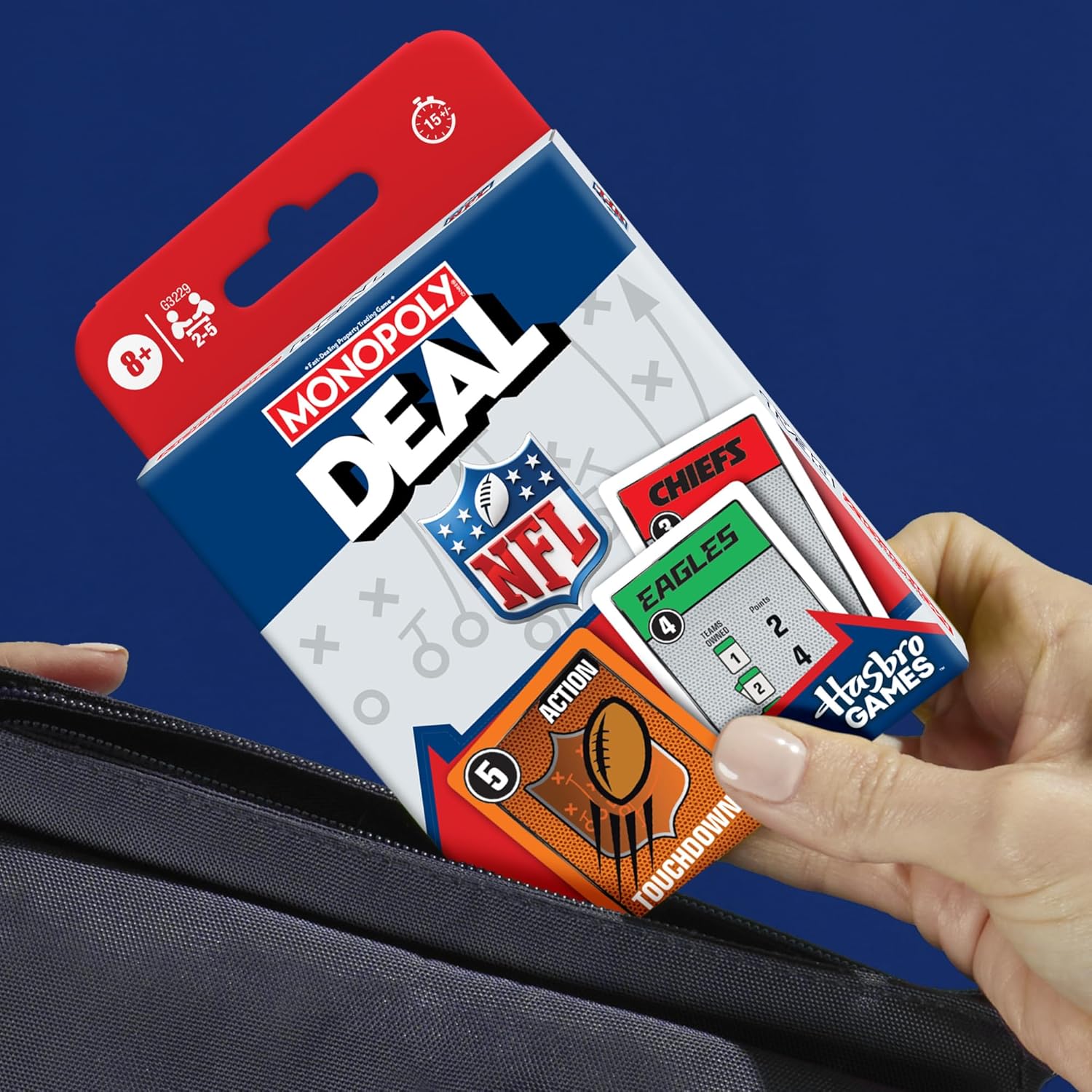 Monopoly Deal NFL Edition – Stocking Stuffer and Birthday Gift for Football Fans and Kids Ages 8+