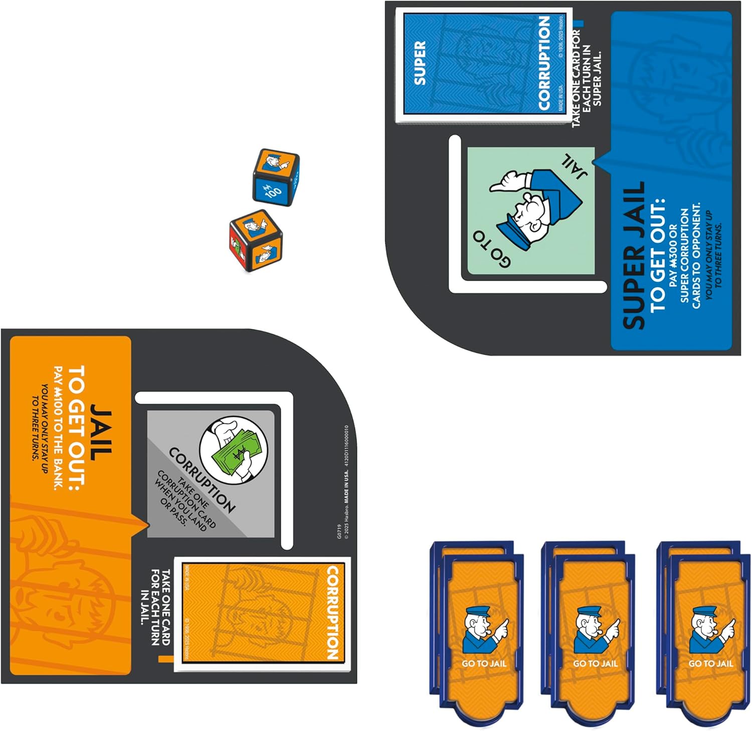 Monopoly Go to Jail Expansion – Affordable Stocking Stuffer and Easter Basket Board Game Gift for Kids and Adults