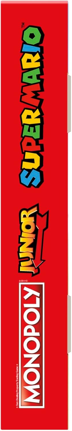 Monopoly Junior Super Mario Edition Board Game – Safe Screen-Free Play for Kids Ages 5+, Perfect for Playroom and Kids' Bedroom