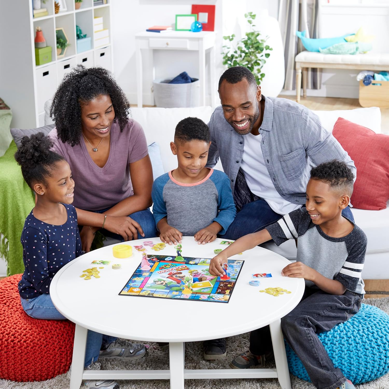 Monopoly Junior Super Mario Edition Board Game – Safe Screen-Free Play for Kids Ages 5+, Perfect for Playroom and Kids' Bedroom