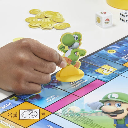 Monopoly Junior Super Mario Edition Board Game – Safe Screen-Free Play for Kids Ages 5+, Perfect for Playroom and Kids' Bedroom