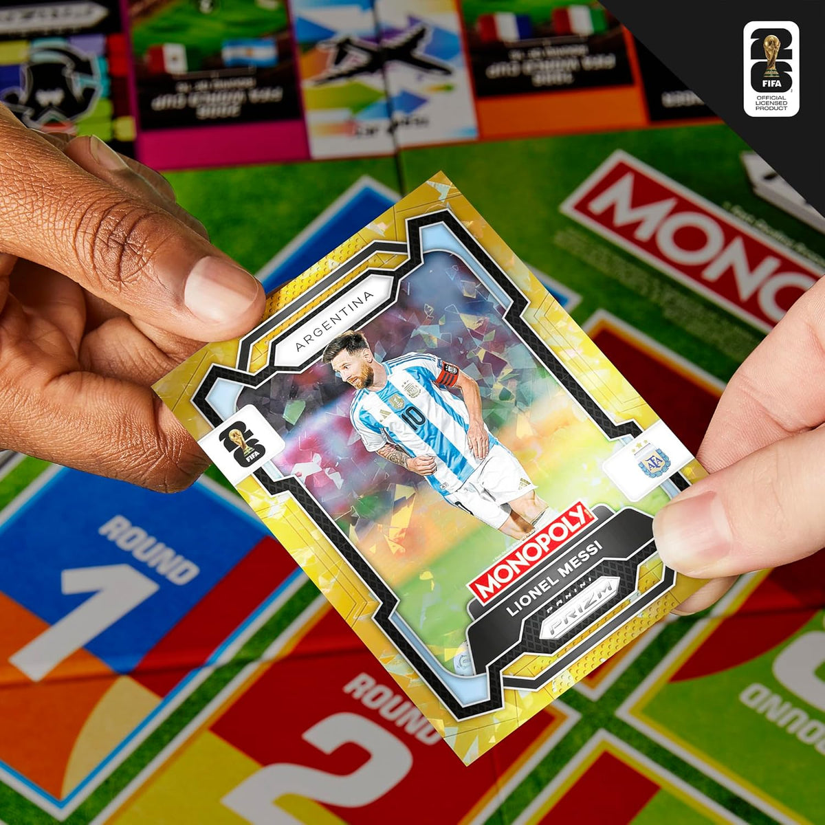 Monopoly Panini Prizm: FIFA World Cup Board Game – Portable Backyard Patio Game for Tournament Watch Parties and Cookouts