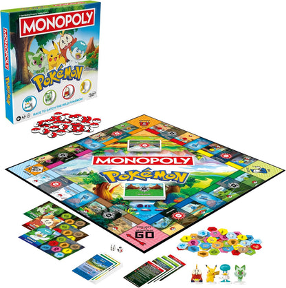 Monopoly Pokémon Edition Board Game – Safe Screen-Free Playroom Activity for Kids Ages 8+
