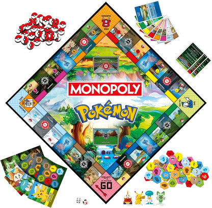 Monopoly Pokémon Edition Board Game – Safe Screen-Free Playroom Activity for Kids Ages 8+