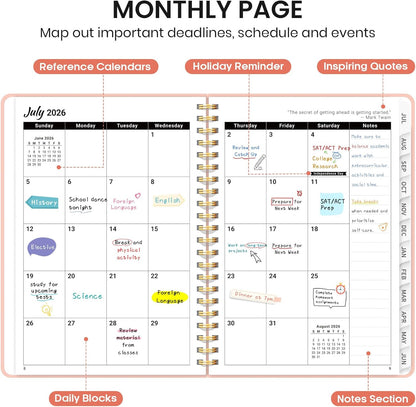 monthly tabs for quick navigation between sections