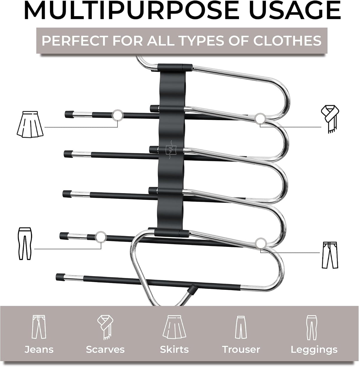 MORALVE Multi-Layer Space Saving Hangers – Holiday Gift for Moms Who Love Tidy Closets