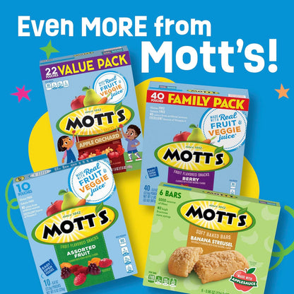 Mott's Fruit Flavored Snacks – Road Trip Travel Snack for Kids, 22 Single Serve No Refrigeration Pouches
