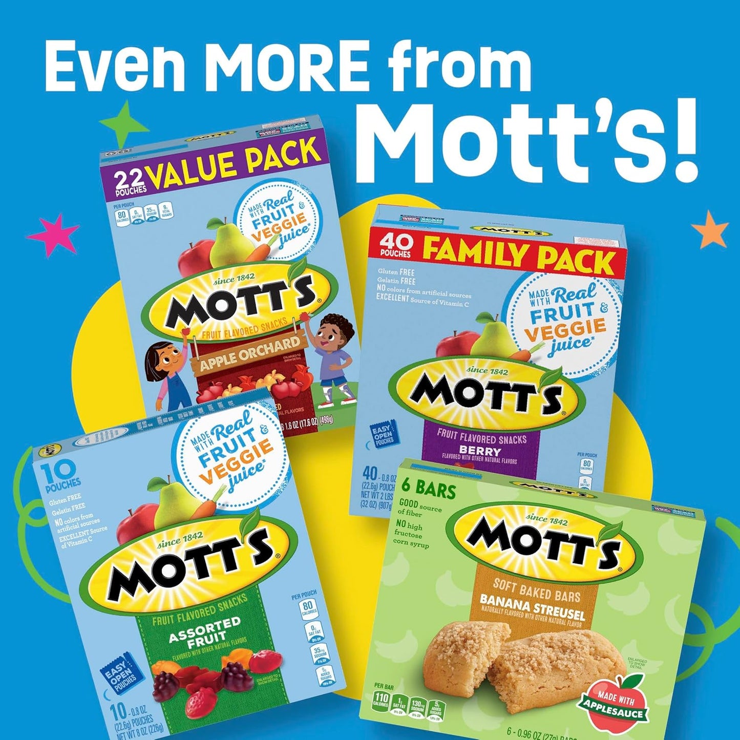 Mott's Halloween Fruit Snacks for Kids – Gluten Free Animal Shaped Goody Bag Stuffer, 40 Pouch Family Pack