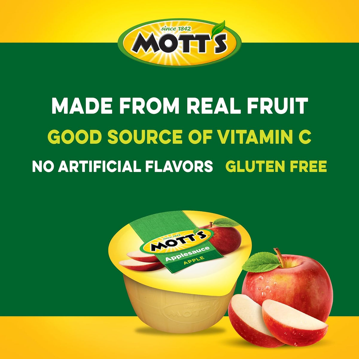 Mott's No Artificial Flavor Applesauce Cups - Healthy Breakroom Snack for Shared Workspaces and Corporate Pantry Stocking