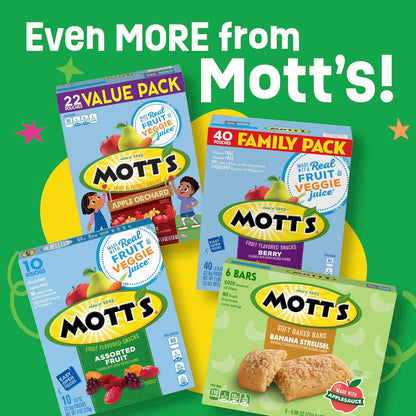 Mott's Soft Baked Bars – Travel Bag Snack for Road Trips, Individually Wrapped Bars