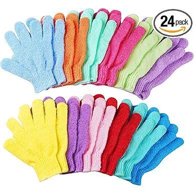 MOZEPO Exfoliating Shower Gloves – Portable Travel Toiletry for Hotel and Gym Showers