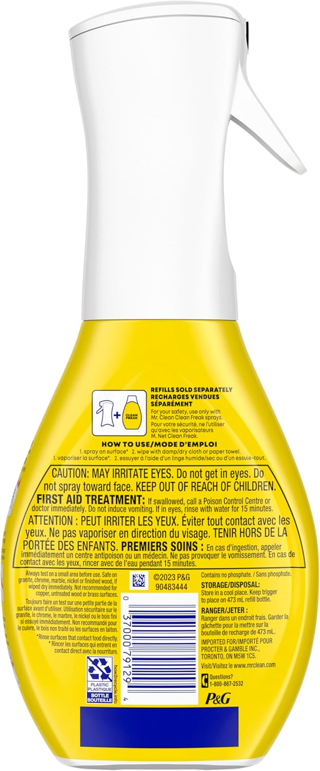 Mr. Clean Clean Freak Mist – Calming Lemon Scent Cleaner for Mindful Kitchen and Bathroom Routines