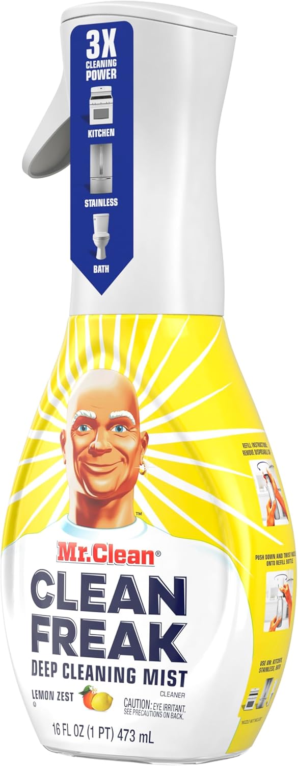 Mr. Clean Clean Freak Mist – Calming Lemon Scent Cleaner for Mindful Kitchen and Bathroom Routines