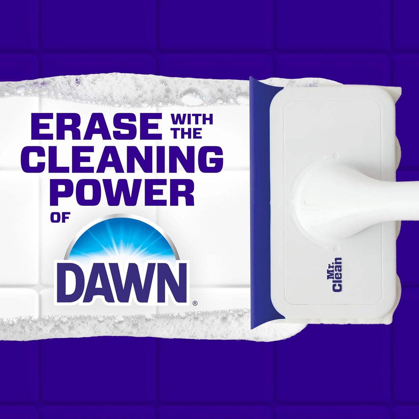 Mr. Clean Magic Eraser Shower & Tub Scrubber to Cut Cleaning Time in Half, All-in-One Foaming Bathroom Scrubber for Dual-Income Households