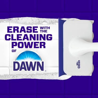 Mr. Clean Magic Eraser Shower & Tub Scrubber to Cut Cleaning Time in Half, All-in-One Foaming Bathroom Scrubber for Dual-Income Households