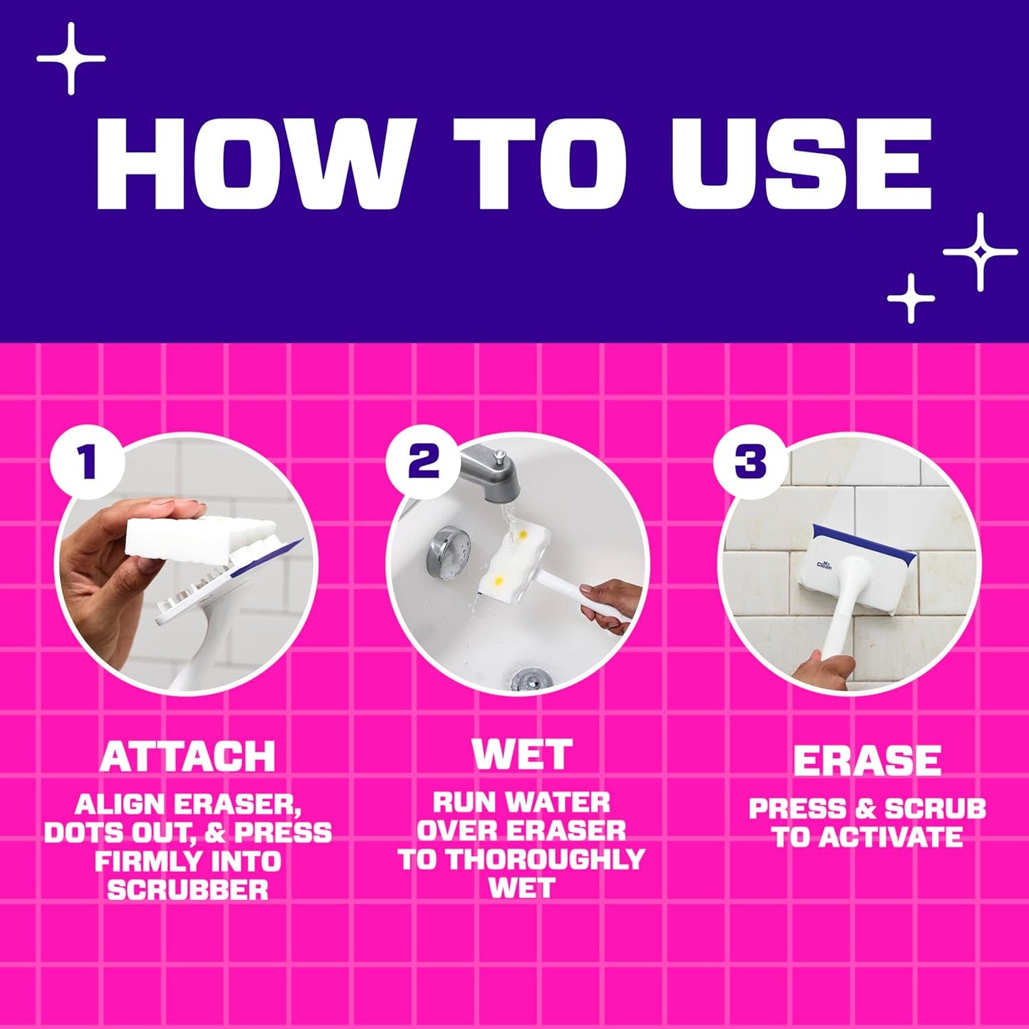 Mr. Clean Magic Eraser Shower & Tub Scrubber to Cut Cleaning Time in Half, All-in-One Foaming Bathroom Scrubber for Dual-Income Households