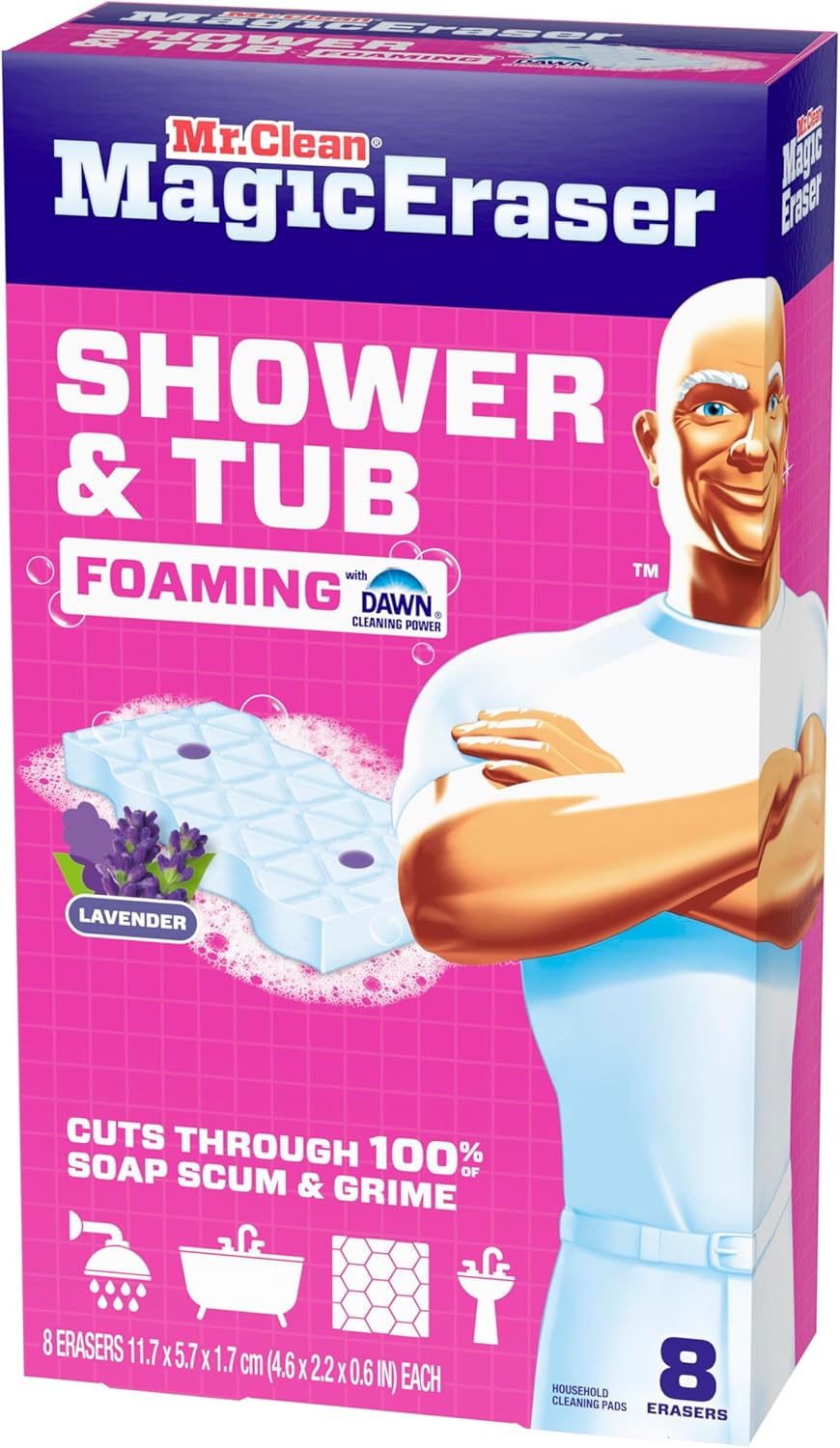 Mr. Clean Magic Eraser Sponge – Thoughtful Housewarming Gift for New Homeowners, 8ct Lavender