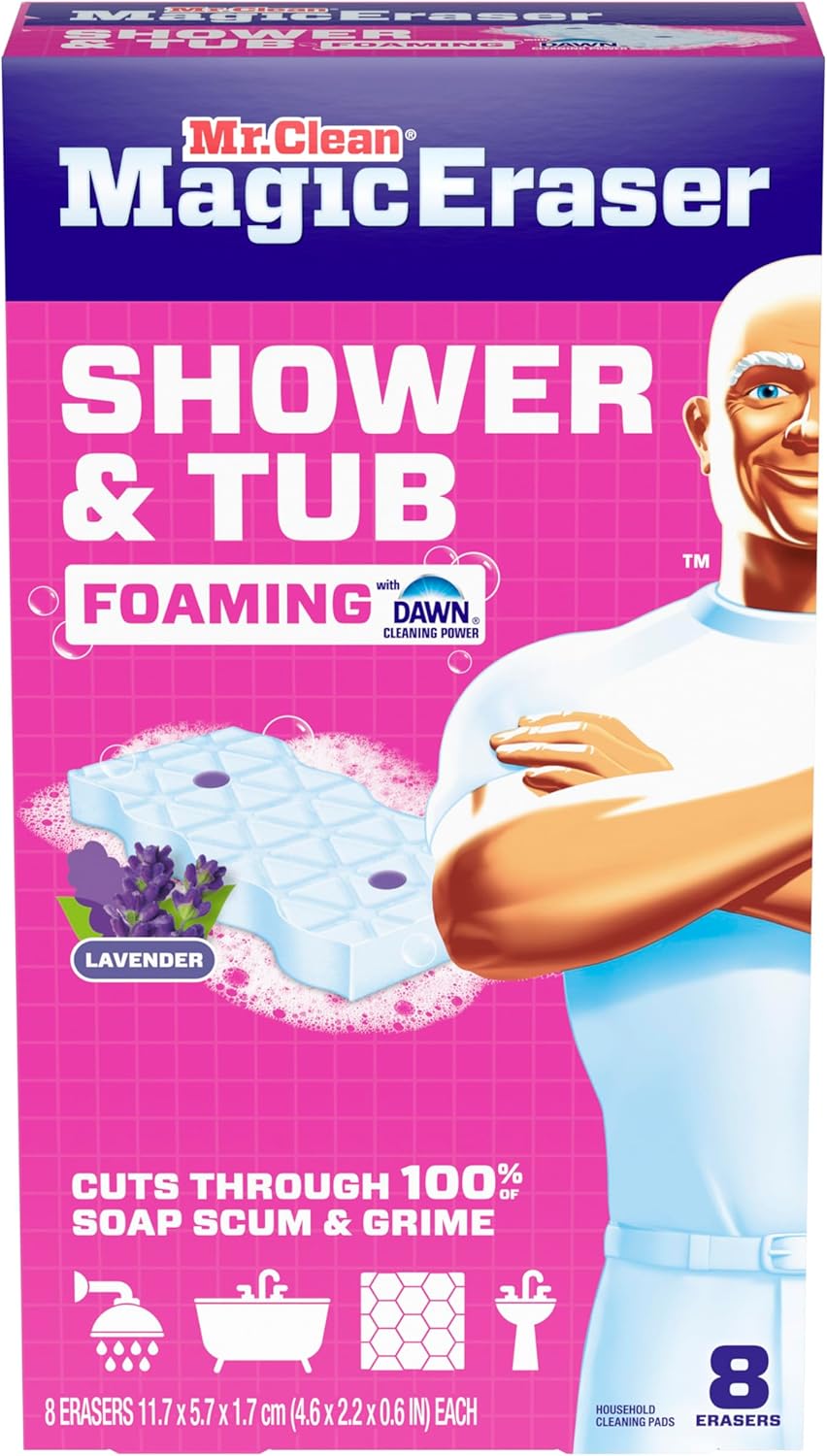 Mr. Clean Magic Eraser Sponge – Thoughtful Housewarming Gift for New Homeowners, 8ct Lavender