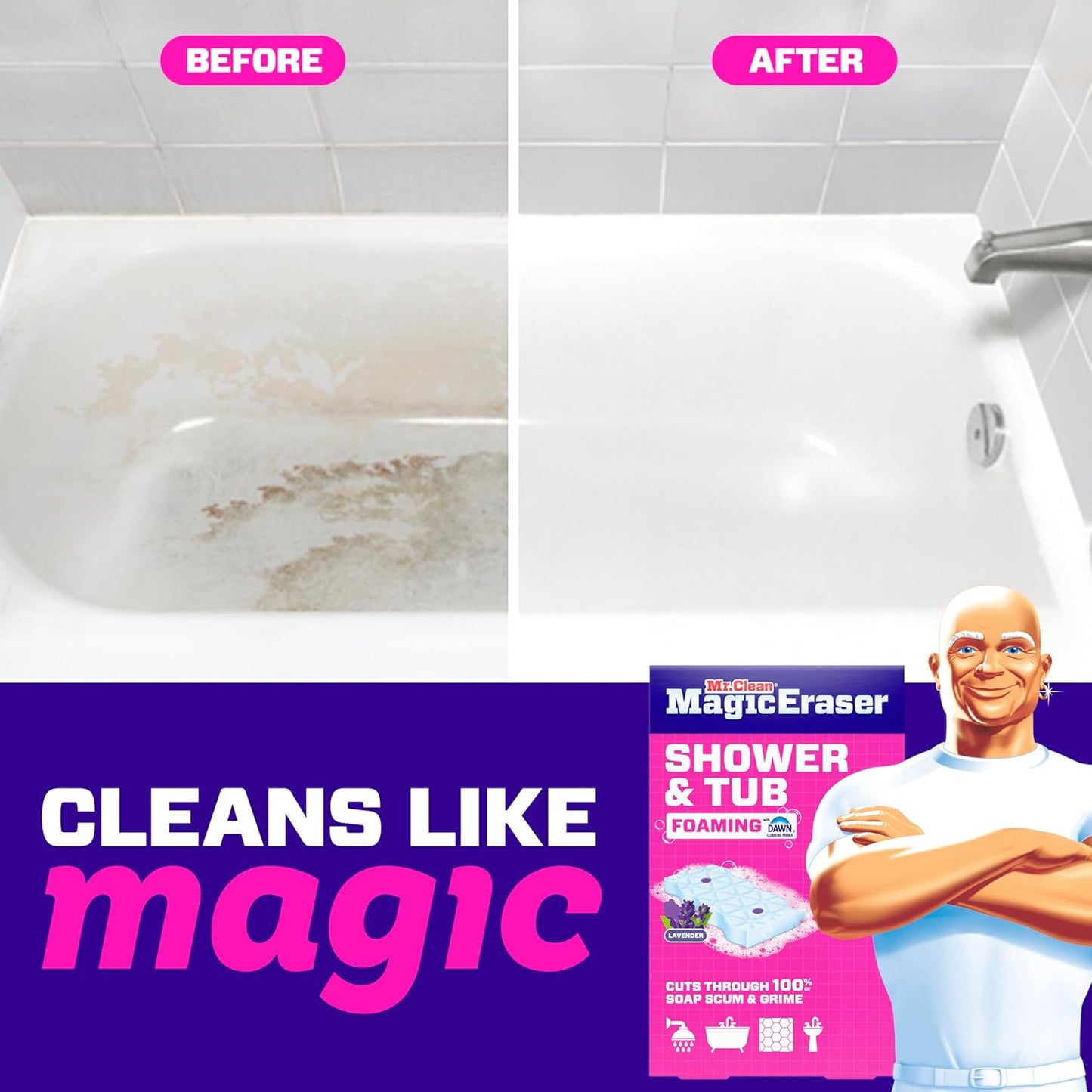 Mr. Clean Magic Eraser Sponge – Thoughtful Housewarming Gift for New Homeowners, 8ct Lavender