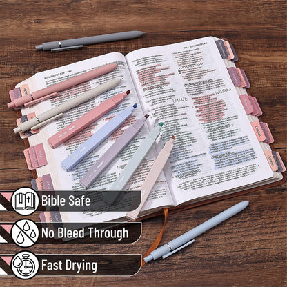 Mr. Pen- Aesthetic Highlighters and Gel Pens Exam Prep Kit, Smear Free Bible Highlighters and Smooth Gel Pens for Students