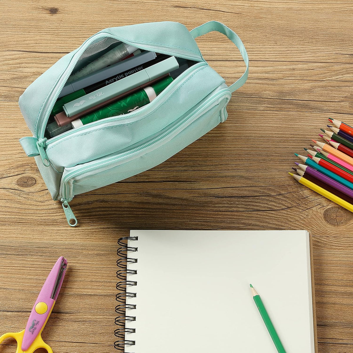Mr. Pen- Christmas Stocking Stuffer Pencil Pouch, Large Capacity Organizer for Students and Creatives