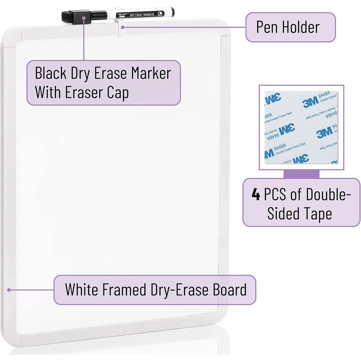 Mr. Pen Graduation Gift Compact Whiteboard for College Students, Dorm-Safe Dry Erase Board