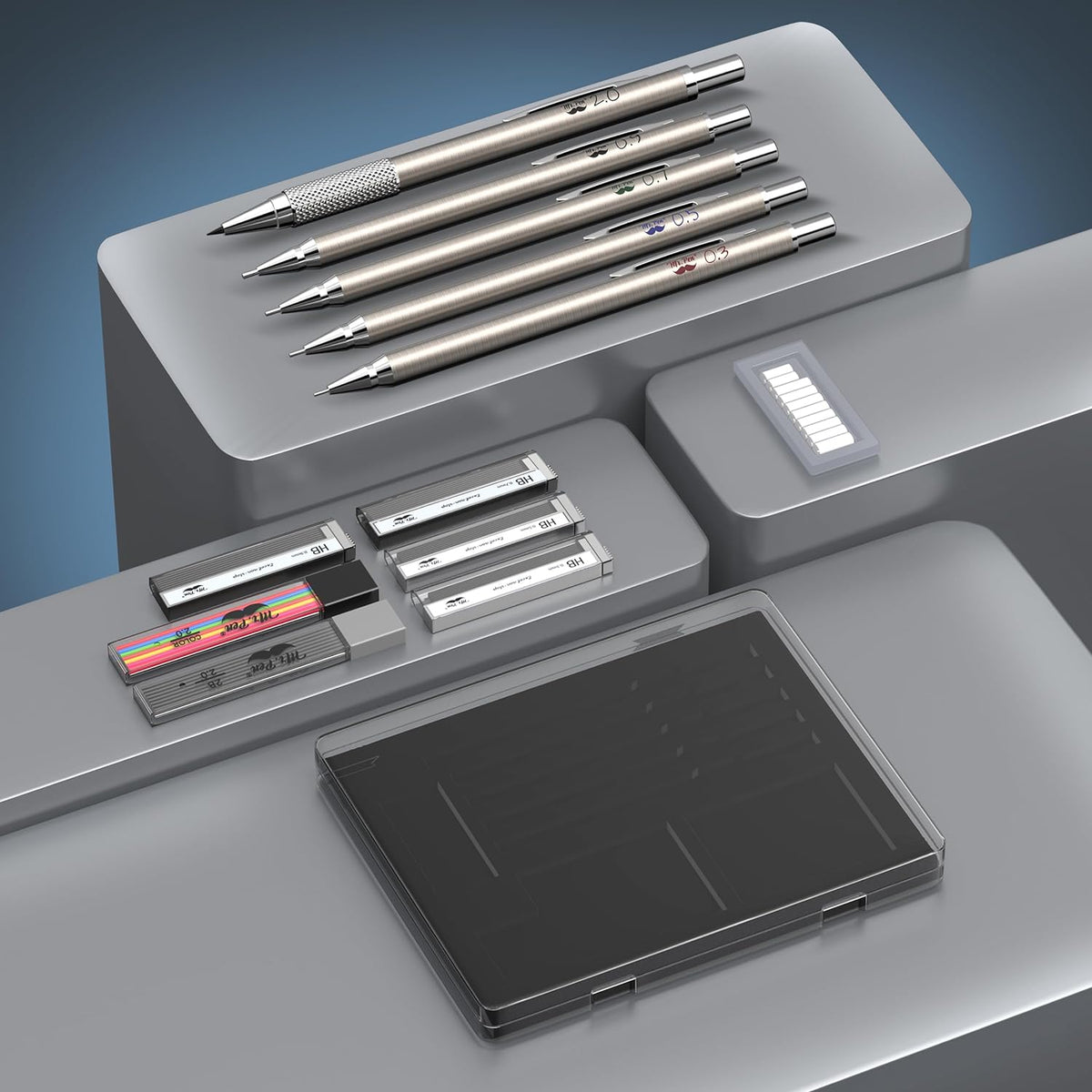 Mr. Pen Metal Mechanical Pencil Set for Engineering Lab and Dorm Study, All-Metal Pencils for Long Concentration Sprints