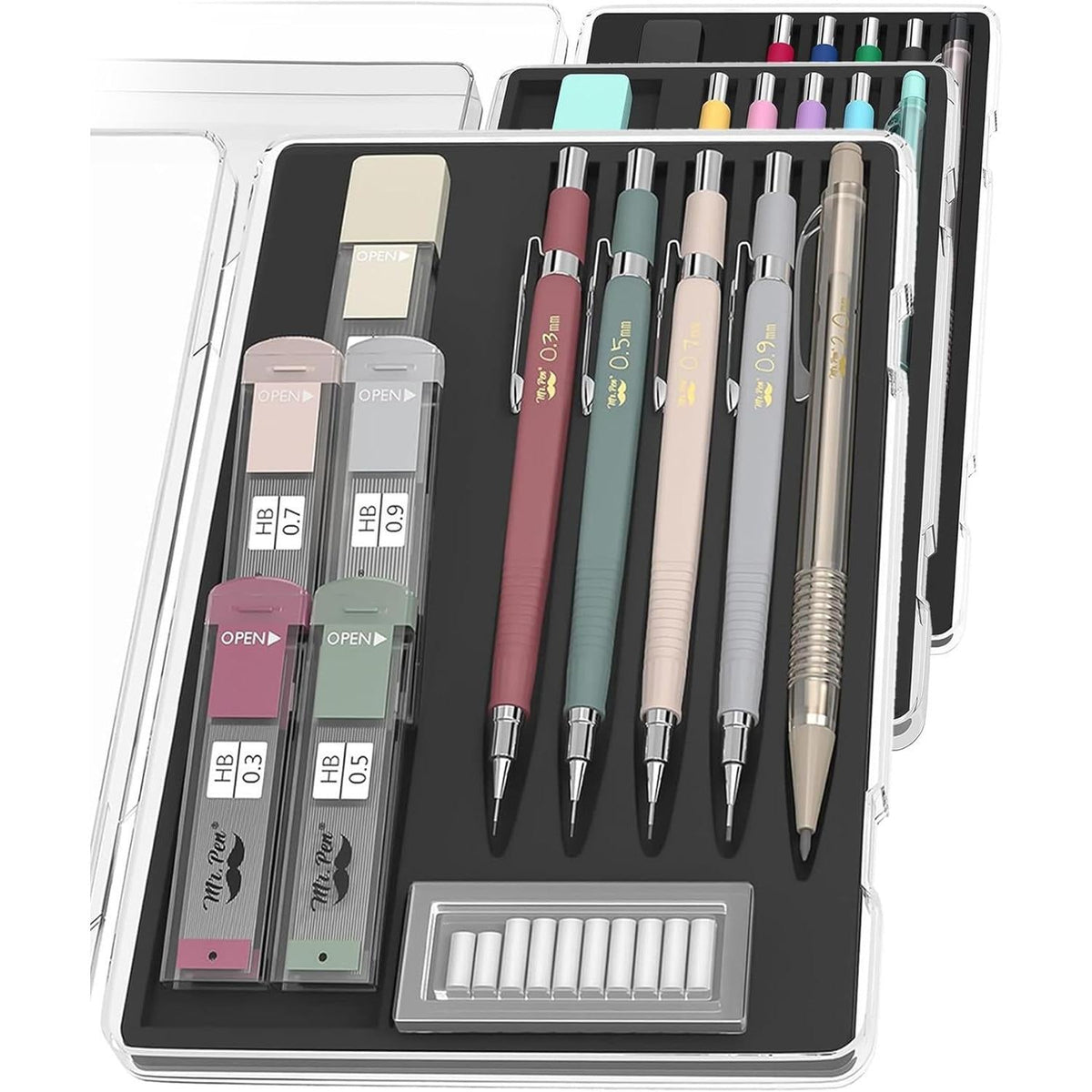 Mr. Pen- Pastel Mechanical Pencil Set – Easy-Grip Drawing Pencils for Young Artists and Beginners