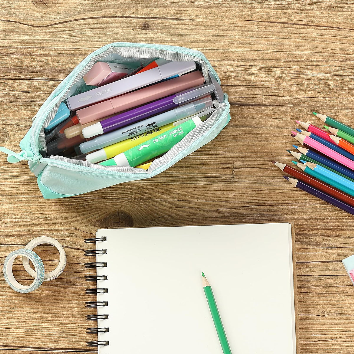 Mr. Pen Triangle Pencil Organizer for Clutter-Free Study Desk, One Pouch Replaces Multiple Holders
