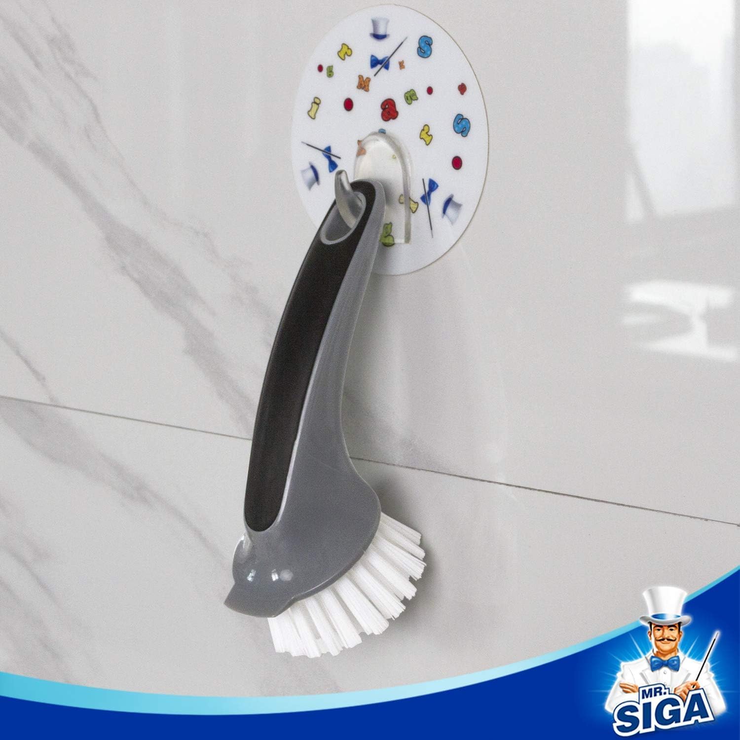 MR.SIGA Dish Brush Set with Scraper Edge, Thoughtful Kitchen Gift for Newlyweds, Daily Cookware Cleaning