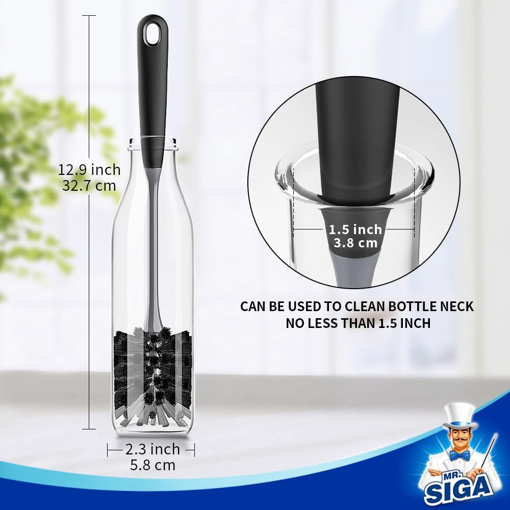 MR.SIGA Flexible Bottle Cleaning Brush – Practical Birthday Gift for Mom Who Juggles Family Bottles and Travel Mugs, 2 Pack