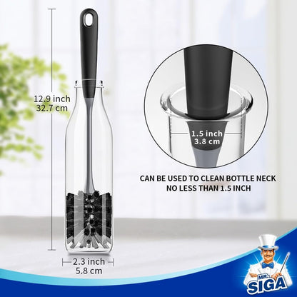 MR.SIGA Flexible Bottle Cleaning Brush – Practical Birthday Gift for Mom Who Juggles Family Bottles and Travel Mugs, 2 Pack