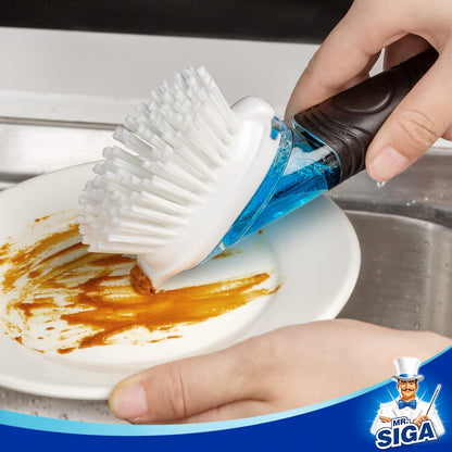 MR.SIGA Soap Dispensing Dish Brush Refills, 4 Pack – Practical Kitchen Gift for Mom Who Loves Clean Cookware
