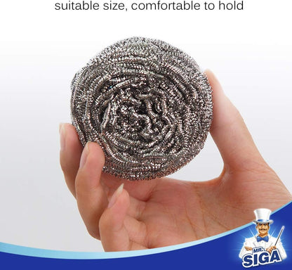 MR.SIGA Stainless Steel Scourer – High-Performance Degreaser for Tight Office Pantry and Break Room Cleaning, 6 Pack