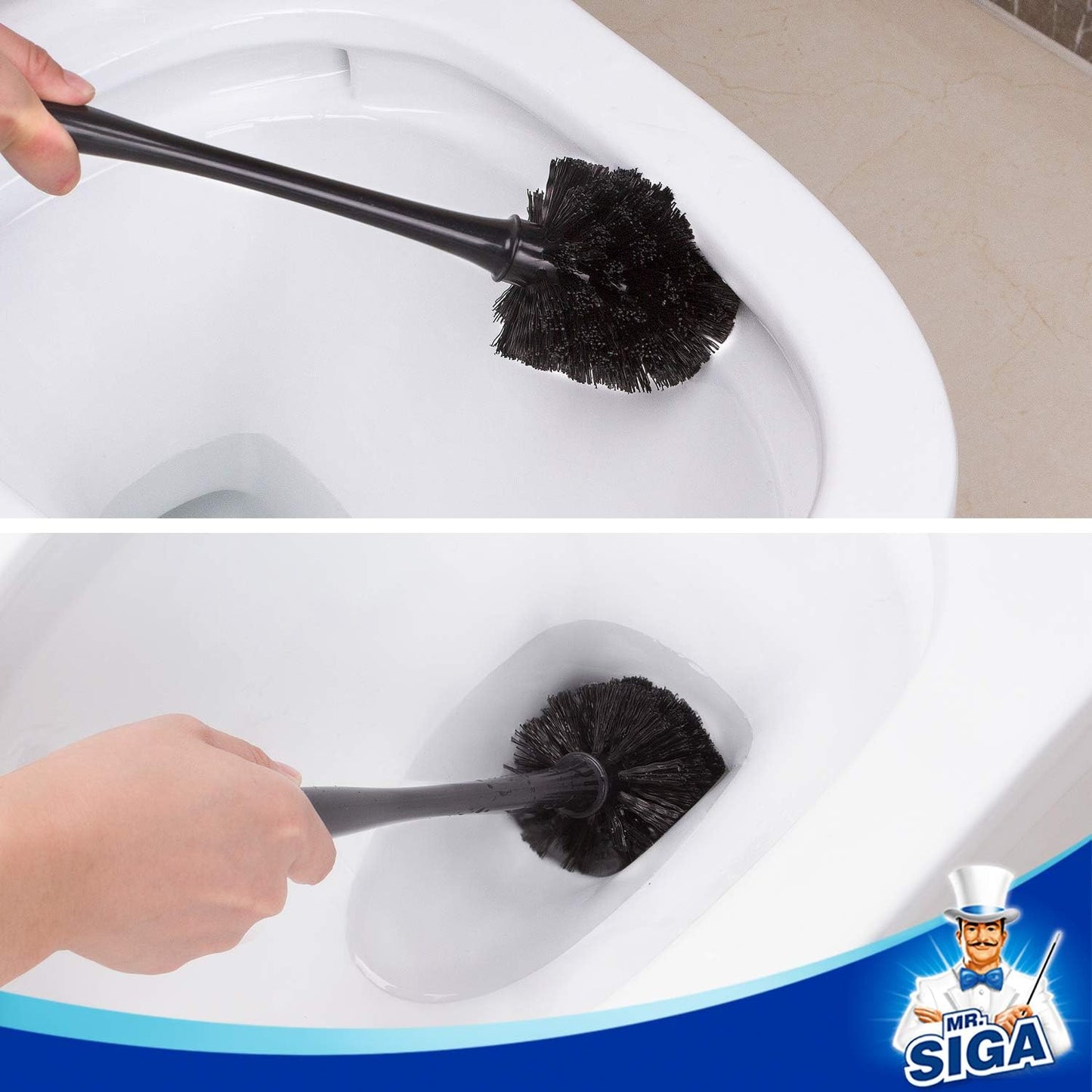 MR.SIGA Toilet Plunger and Bowl Brush – Compact All-in-One Holder for the Uncluttered Home