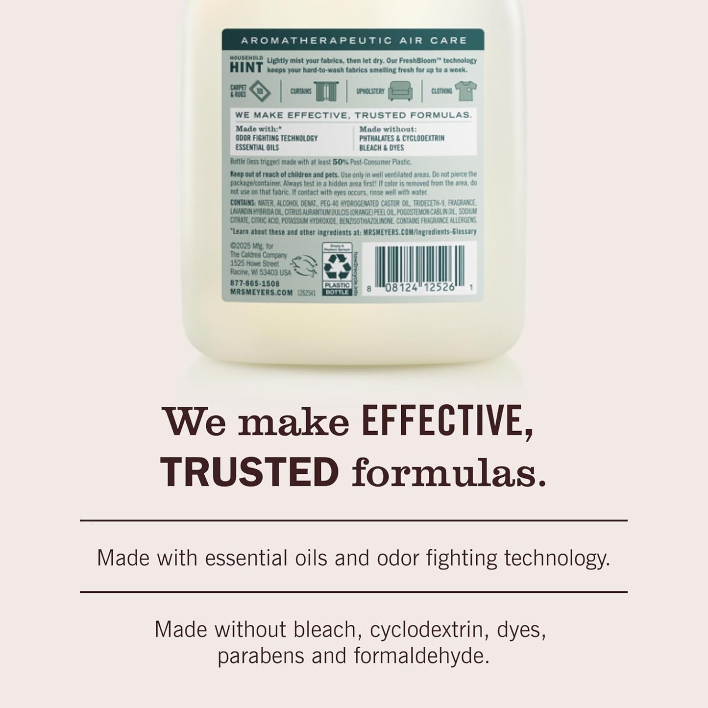 Mrs. Meyer's Clean Day Linen Spray for Stress Relief Corner, Lavender Aroma Room Freshener
